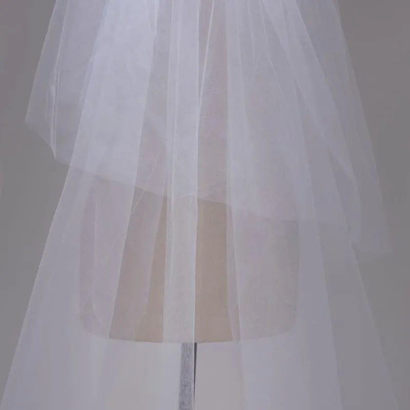 3M Lace Edge Chapel Wedding Veils Long with Comb| Bridelily