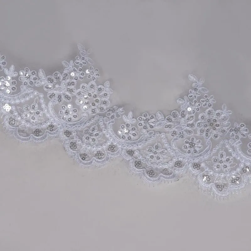 3M Lace Edge Chapel Wedding Veils Long with Comb| Bridelily