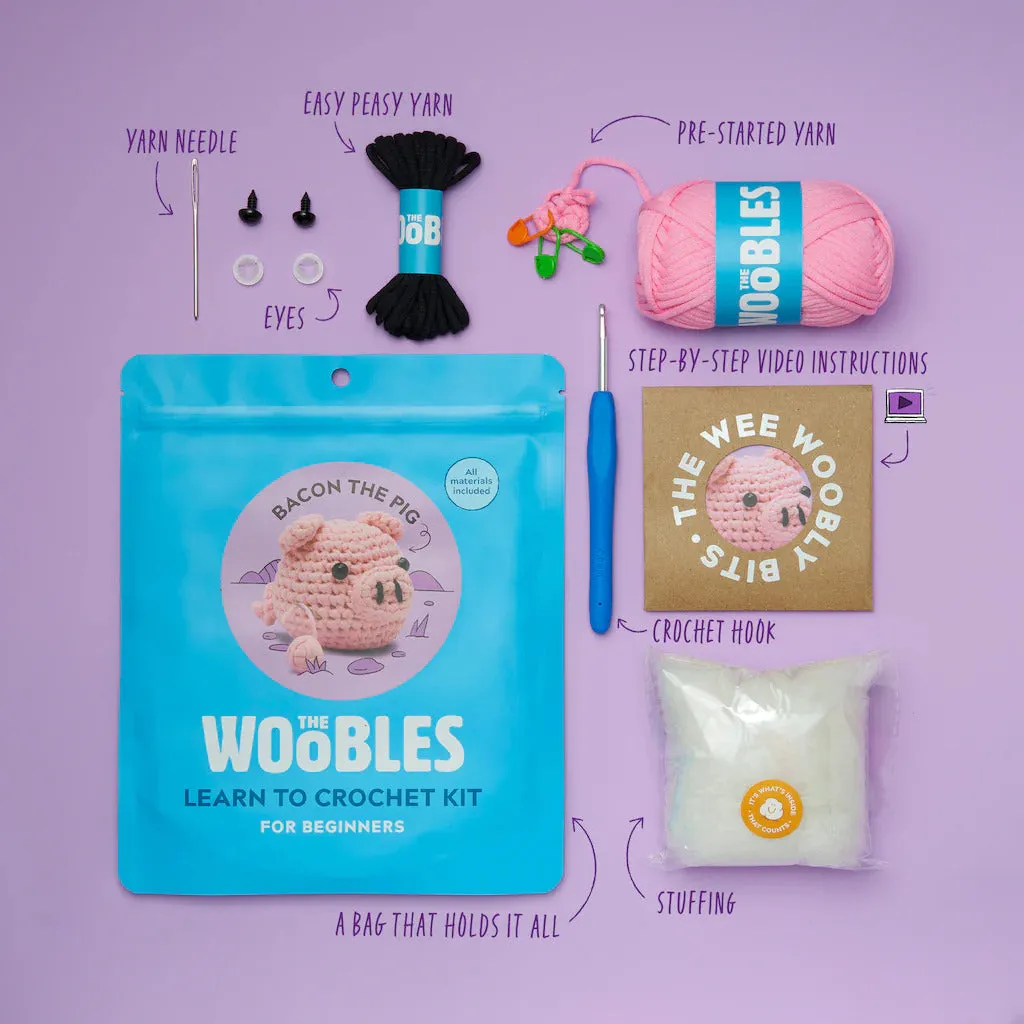 Bacon the Pig Learn to Crochet Kit