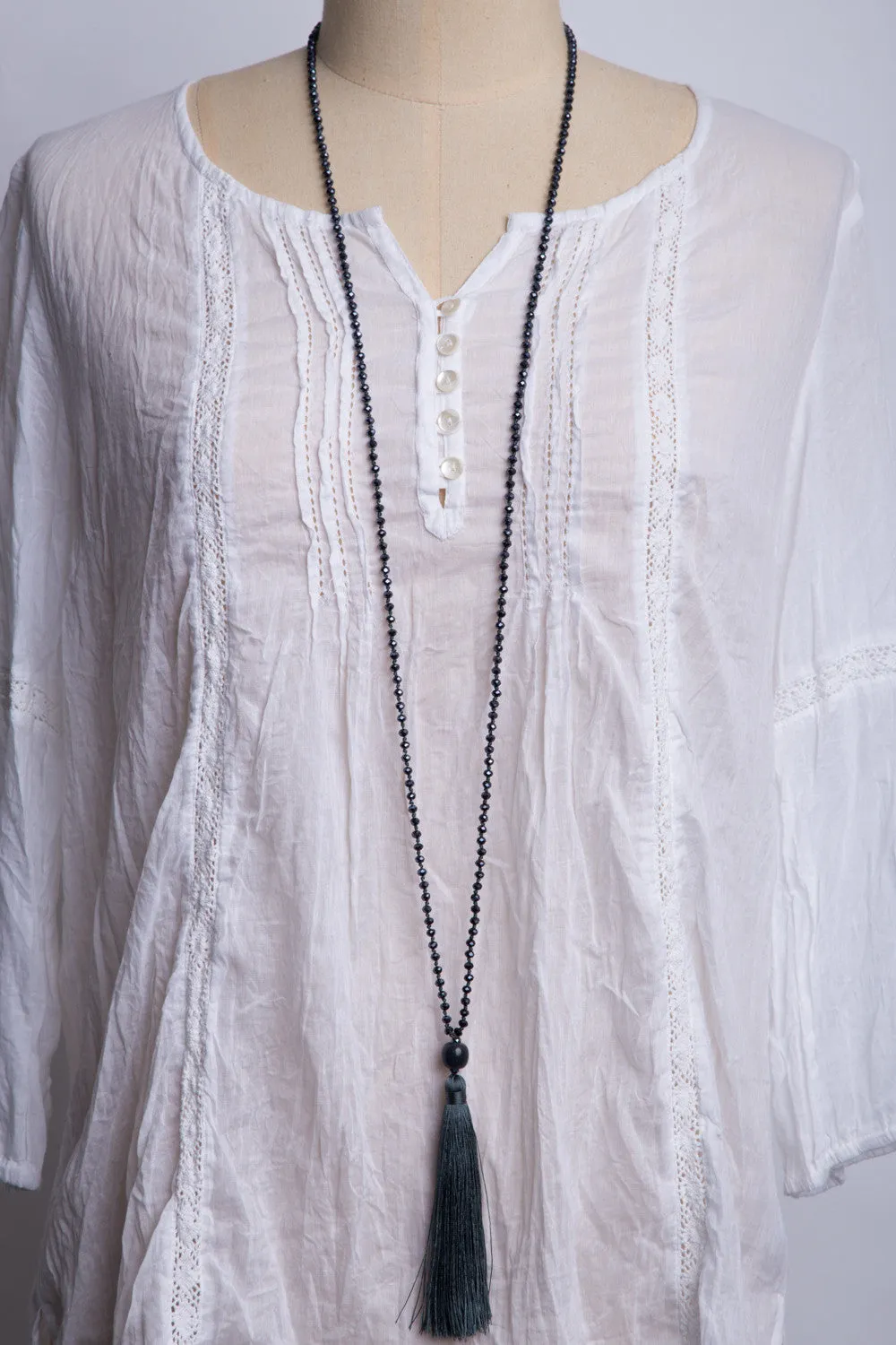 Bead Necklace (Dark Grey)