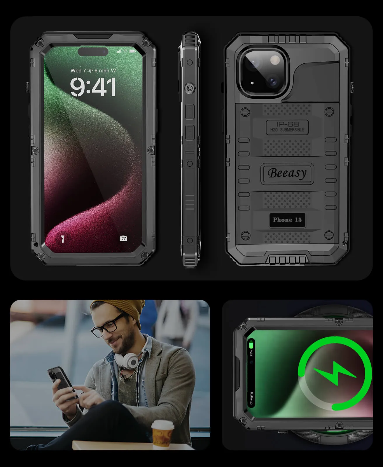 Beeasy iPhone 15 Pro Waterproof Cases | Dropproof