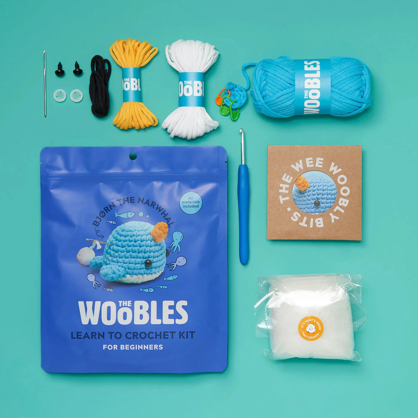 Bjorn the Narwhal Learn to Crochet Kit
