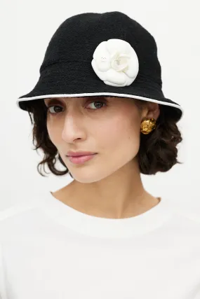 Black & White Camellia Bucket Hat