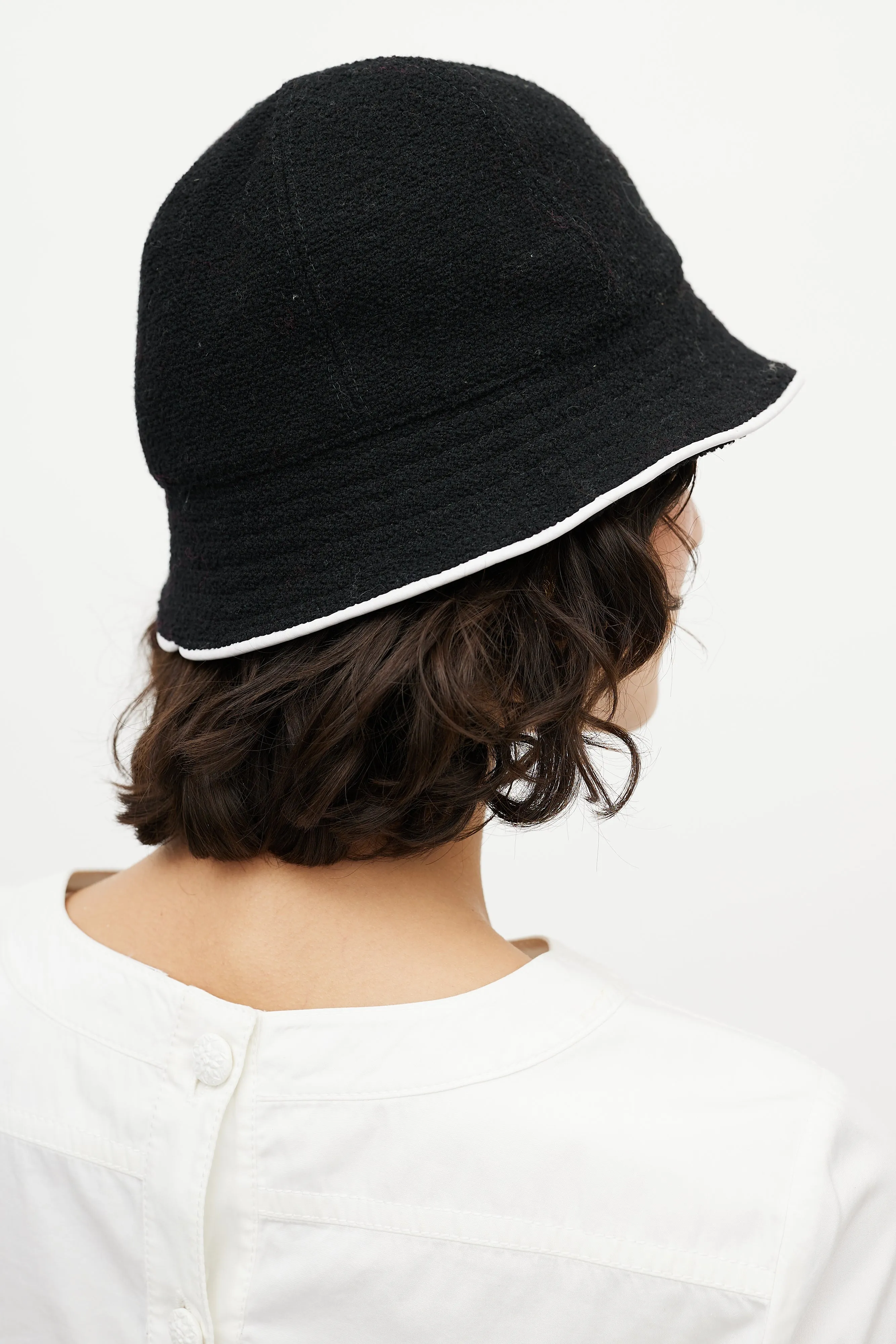 Black & White Camellia Bucket Hat