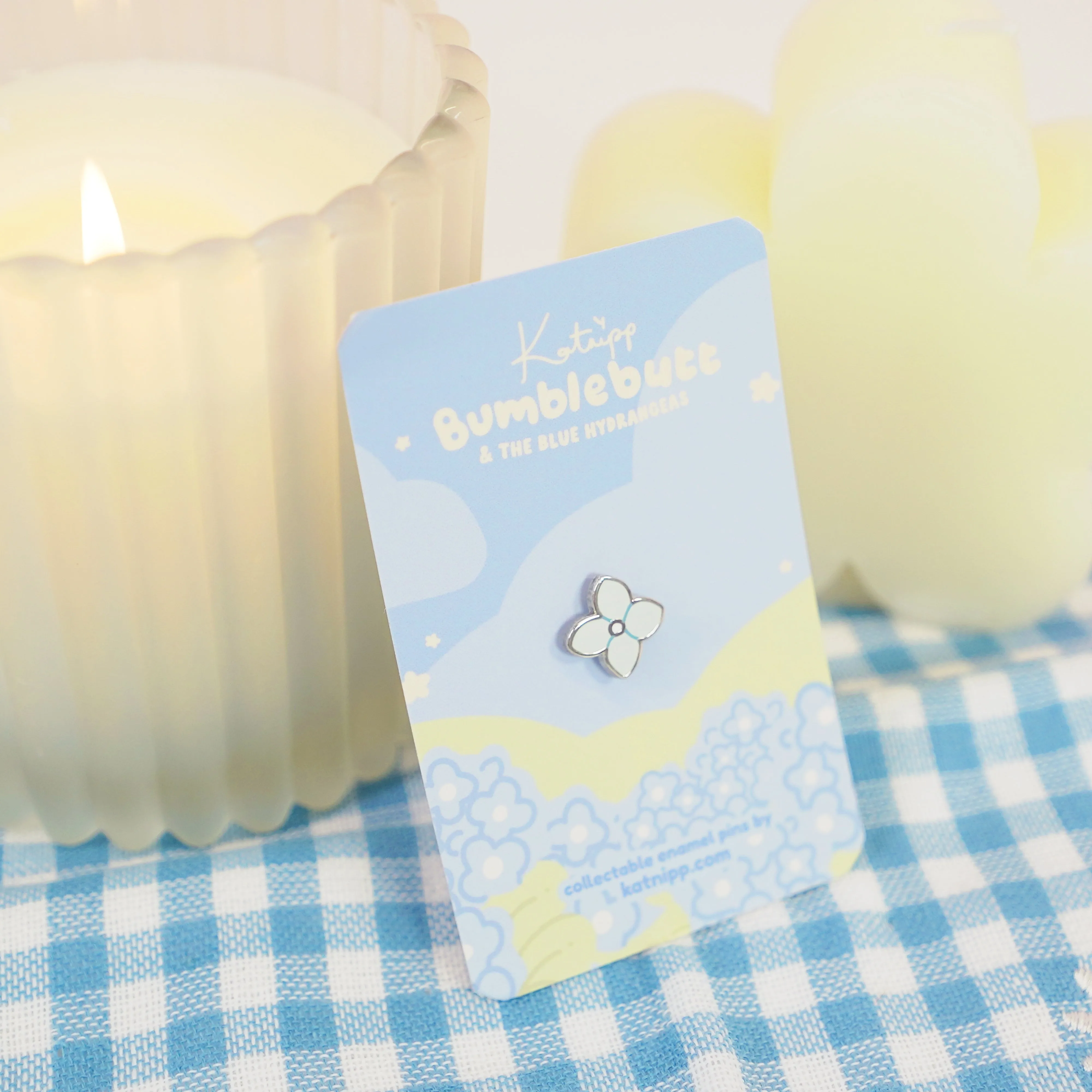 Blue Hydrangea Mini Flower Enamel Pin | Kawaii Floral Jewelry | Cute Botanical Accessory for Nature Lovers