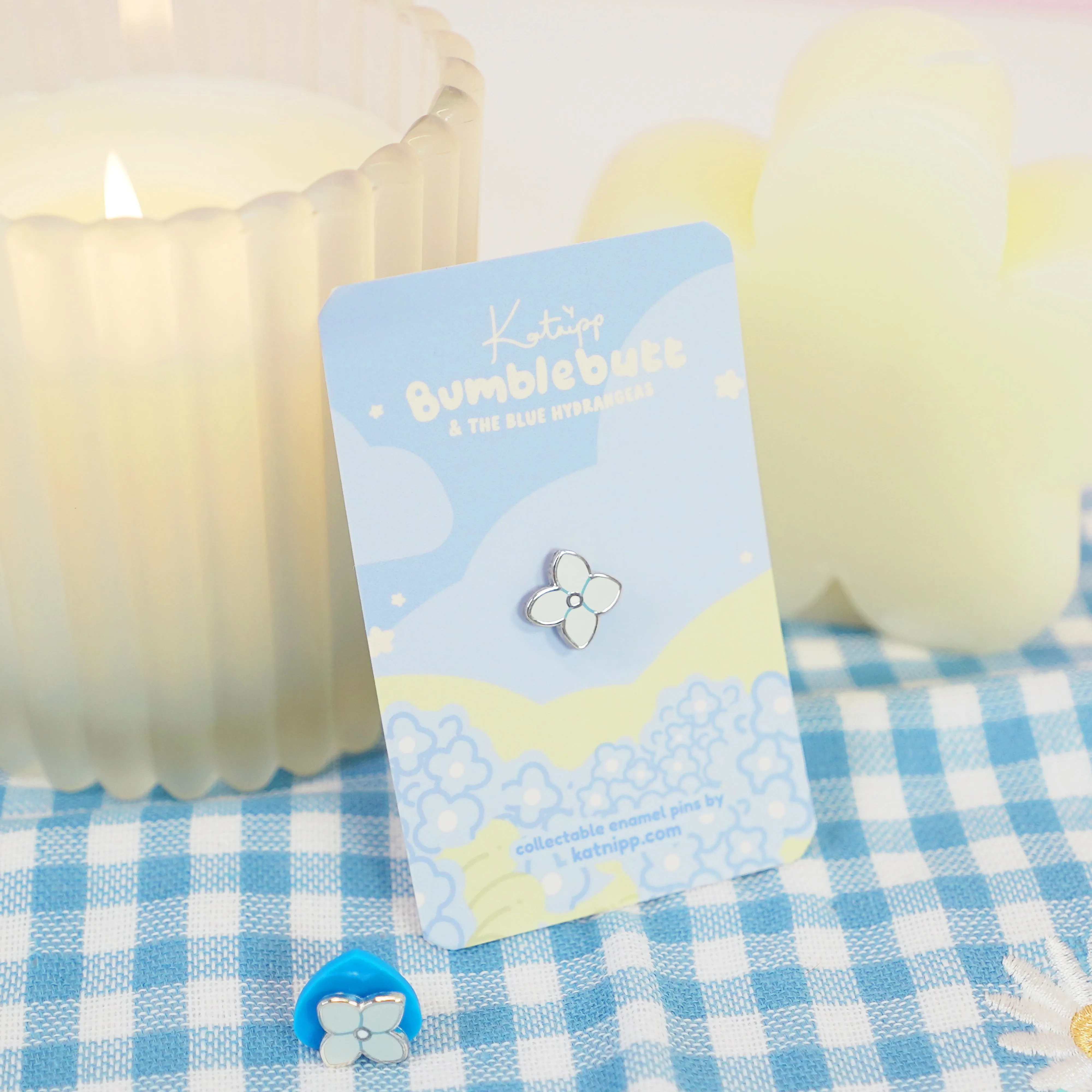 Blue Hydrangea Mini Flower Enamel Pin | Kawaii Floral Jewelry | Cute Botanical Accessory for Nature Lovers
