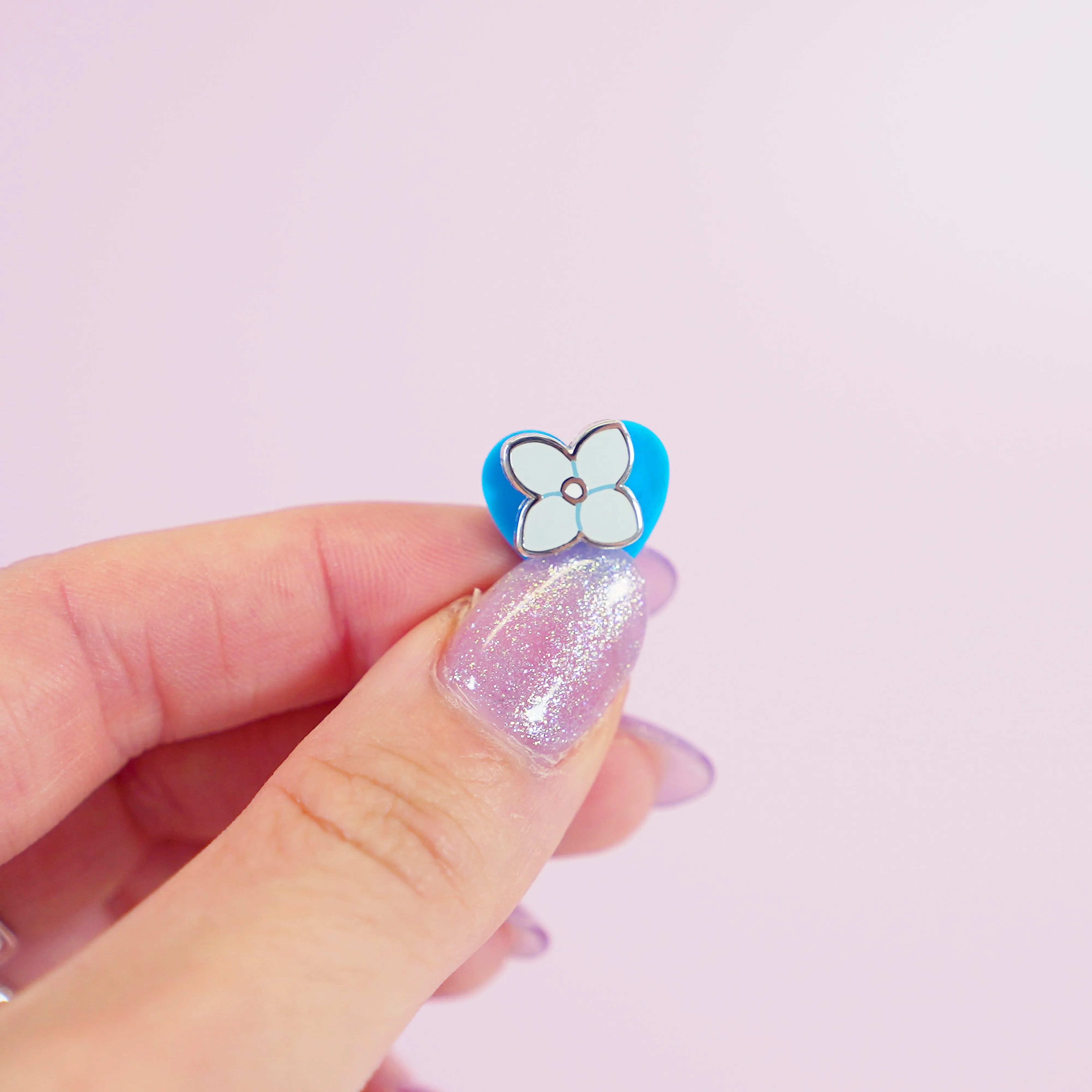 Blue Hydrangea Mini Flower Enamel Pin | Kawaii Floral Jewelry | Cute Botanical Accessory for Nature Lovers