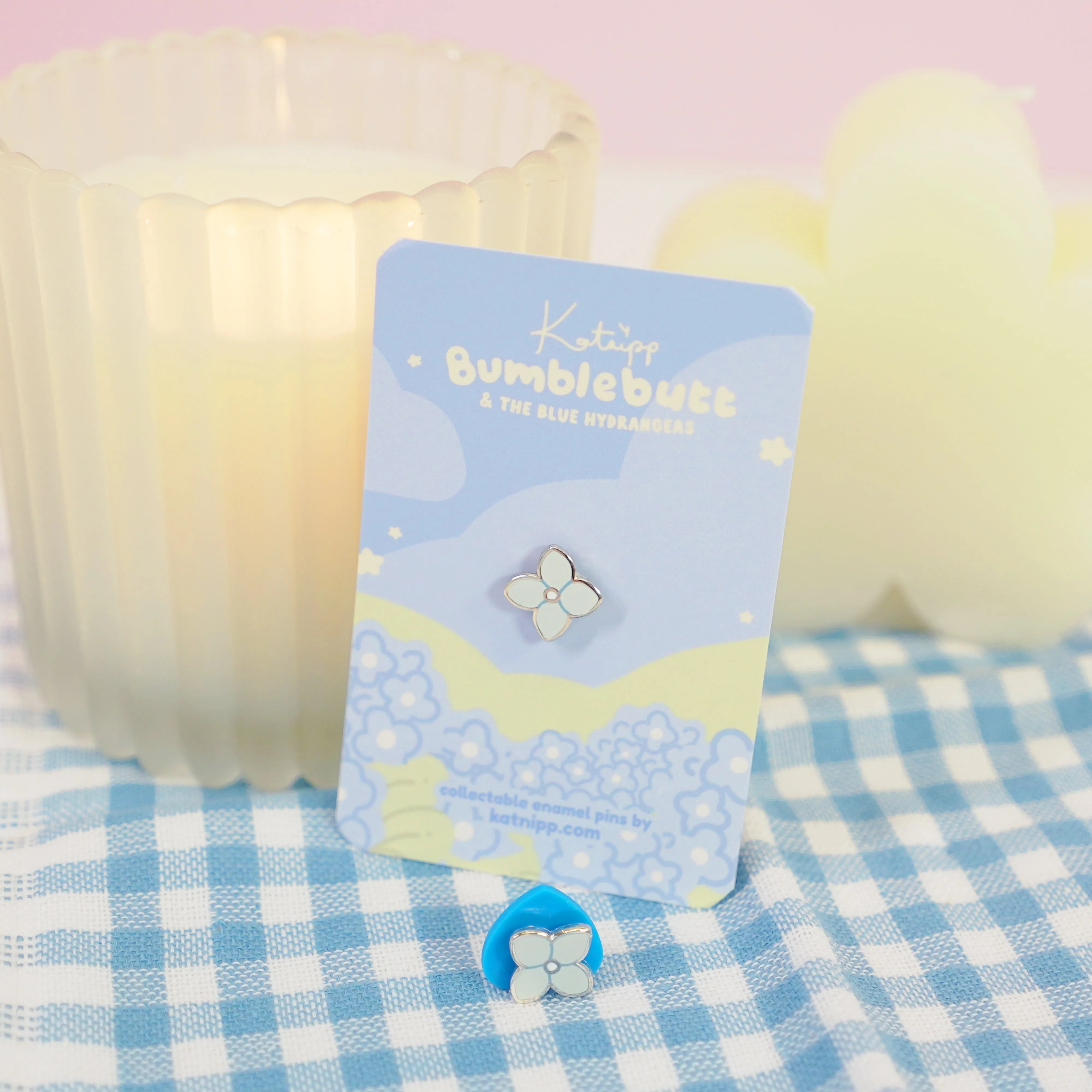 Blue Hydrangea Mini Flower Enamel Pin | Kawaii Floral Jewelry | Cute Botanical Accessory for Nature Lovers
