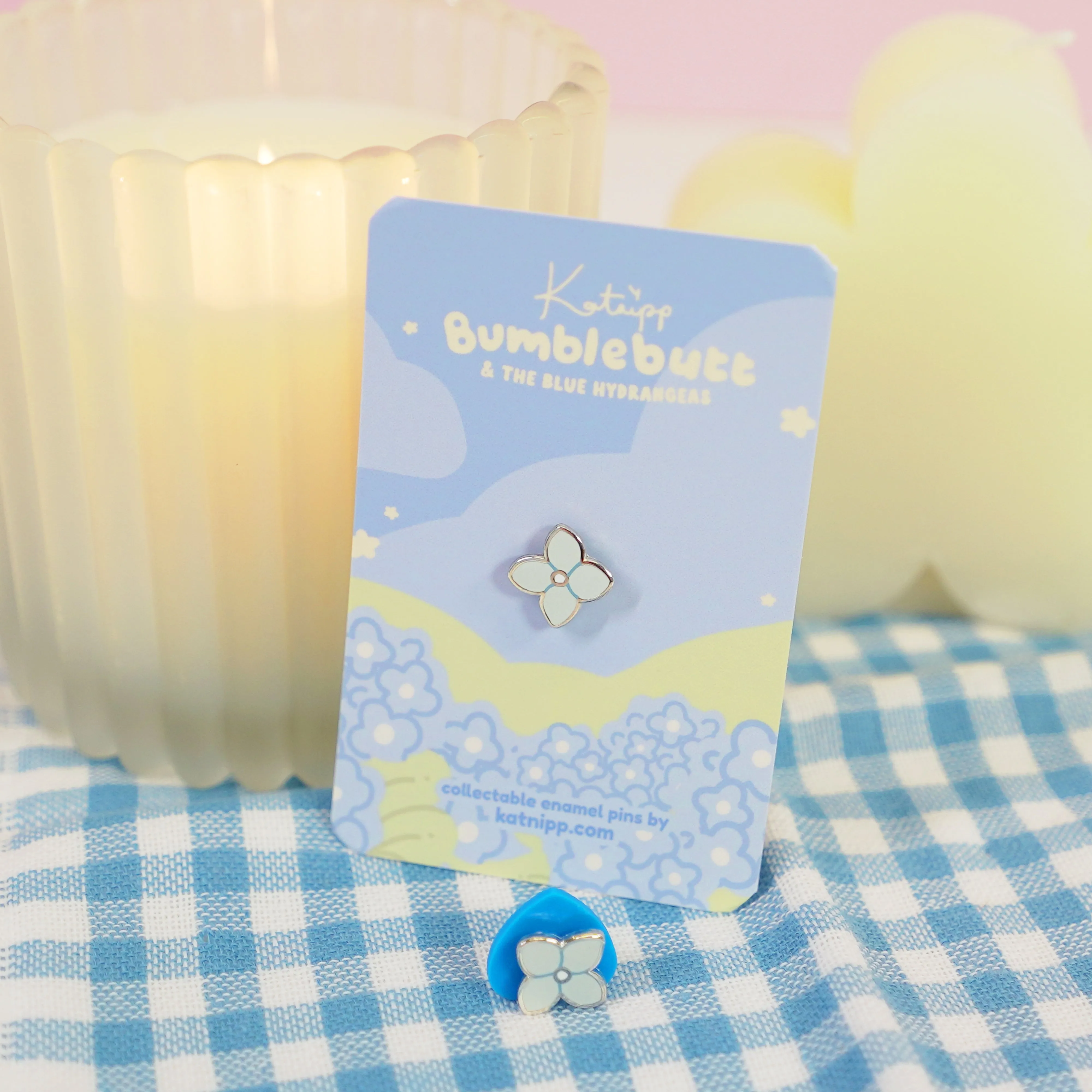 Blue Hydrangea Mini Flower Enamel Pin | Kawaii Floral Jewelry | Cute Botanical Accessory for Nature Lovers