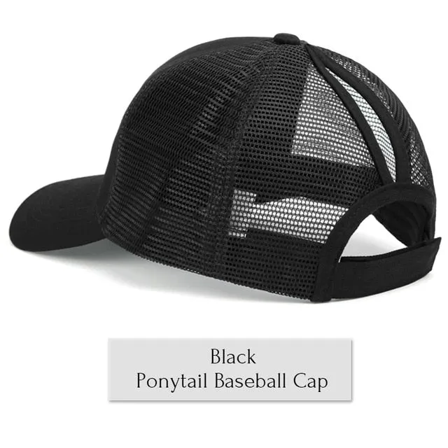 Glitter Ponytail Baseball Cap Women Snapback Summer