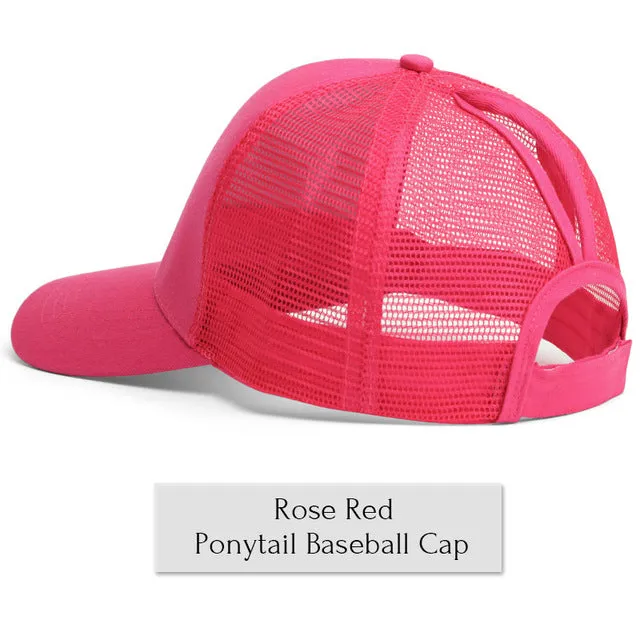 Glitter Ponytail Baseball Cap Women Snapback Summer