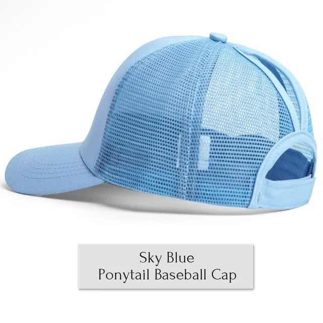 Glitter Ponytail Baseball Cap Women Snapback Summer