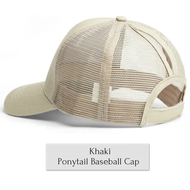 Glitter Ponytail Baseball Cap Women Snapback Summer