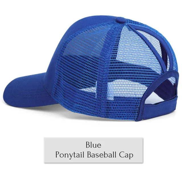 Glitter Ponytail Baseball Cap Women Snapback Summer