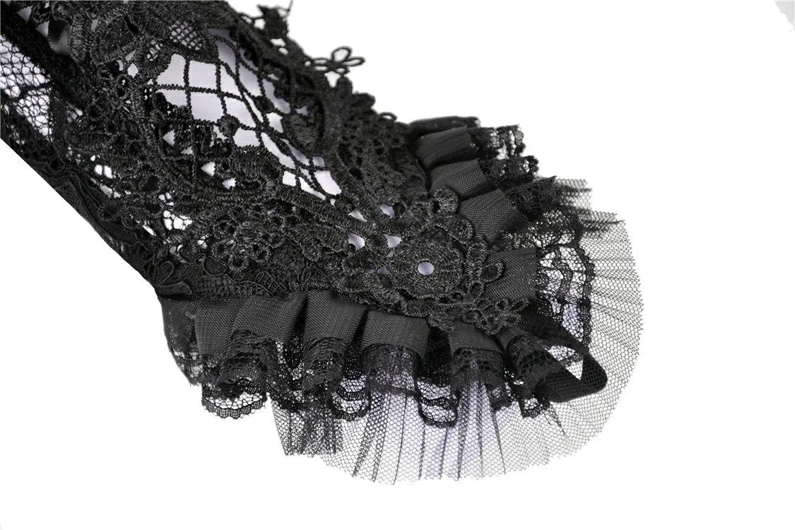 Gothic lace up lacey gloves AGL007