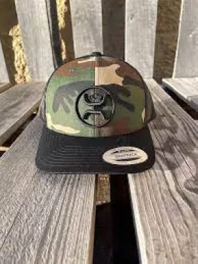 HOOEY O CLASSIC CAMO/BLACK 6P TRUCKER HAT
