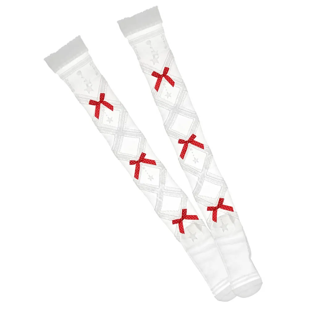 Intertwined Dream Bowknot Ribbon Knee Socks