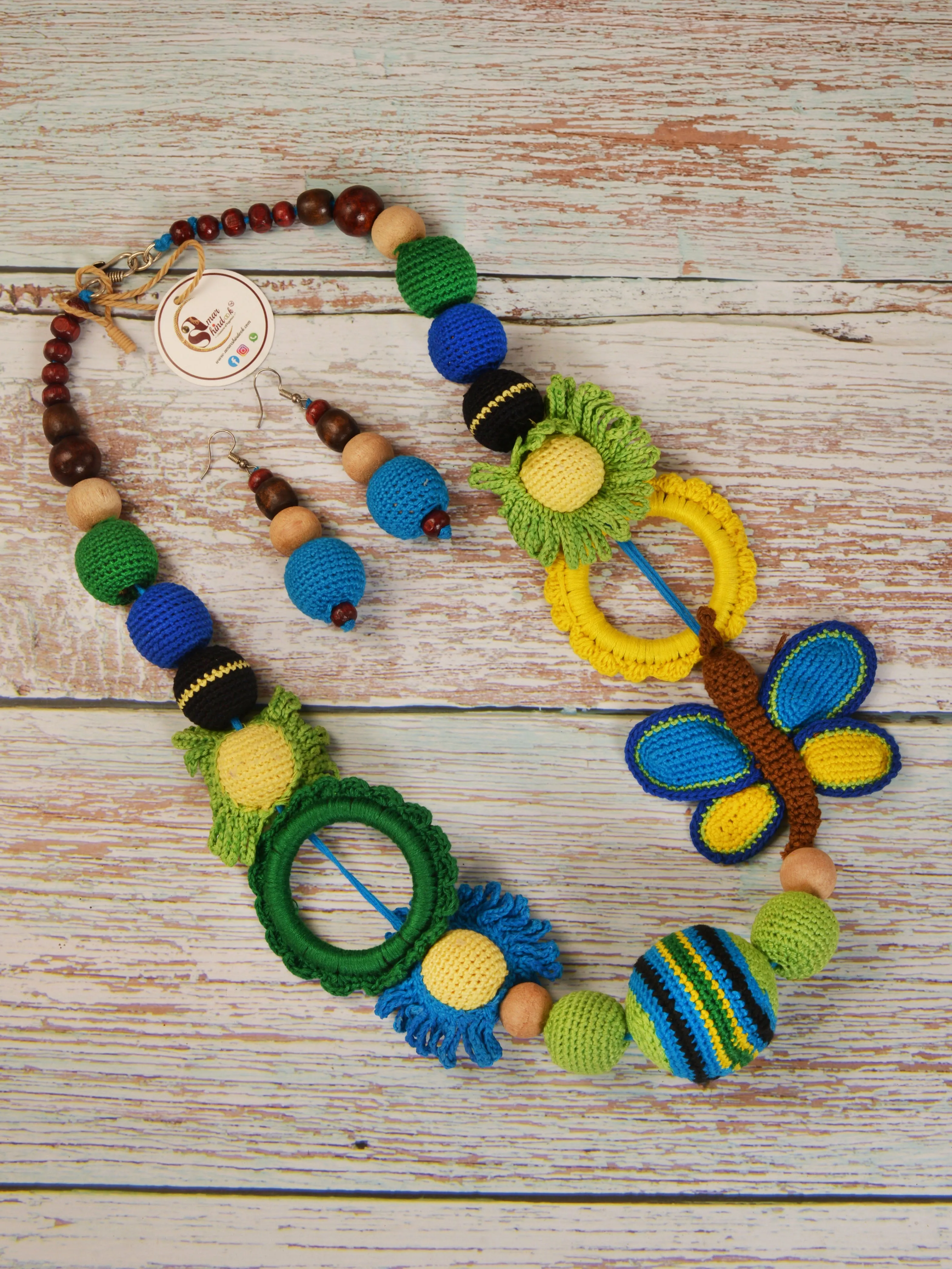 Samaira Crochet Necklace & Earrings  set