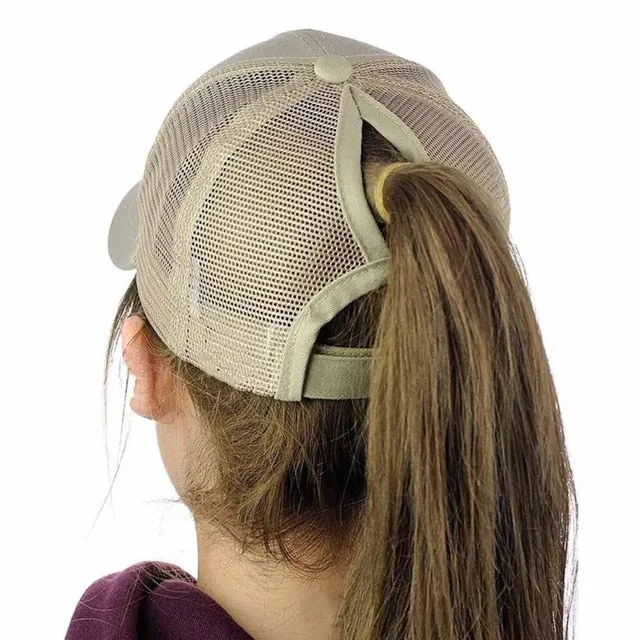 Summer Women  Mesh Cap Ponytail Baseball Caps