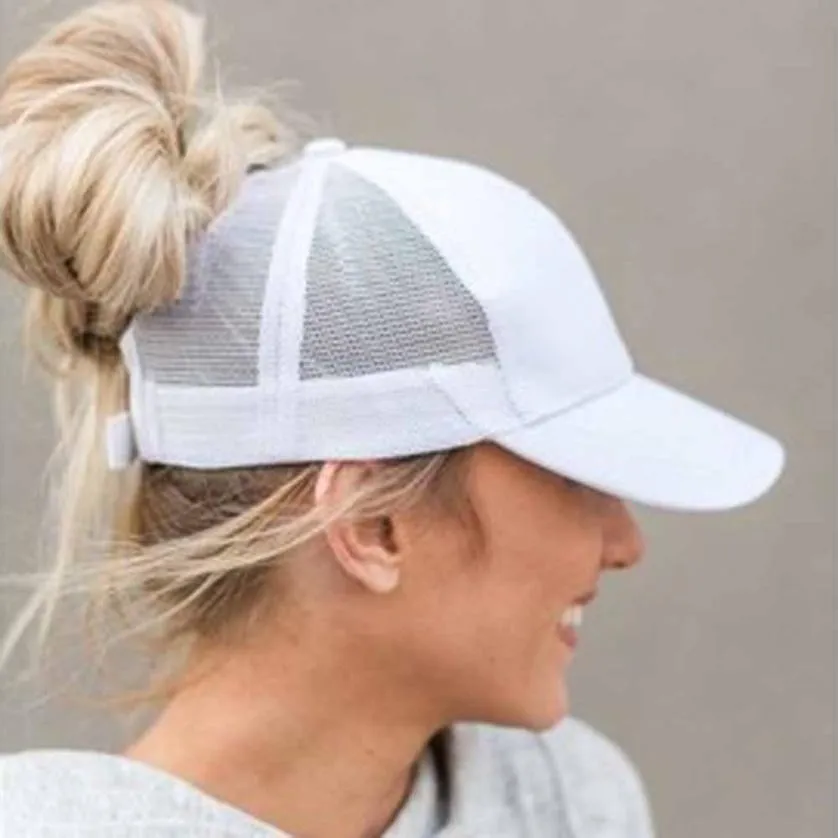 Summer Women  Mesh Cap Ponytail Baseball Caps