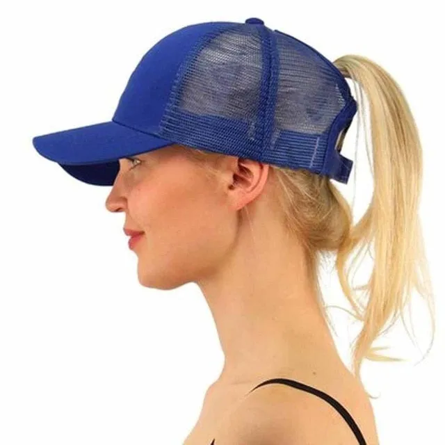 Summer Women  Mesh Cap Ponytail Baseball Caps