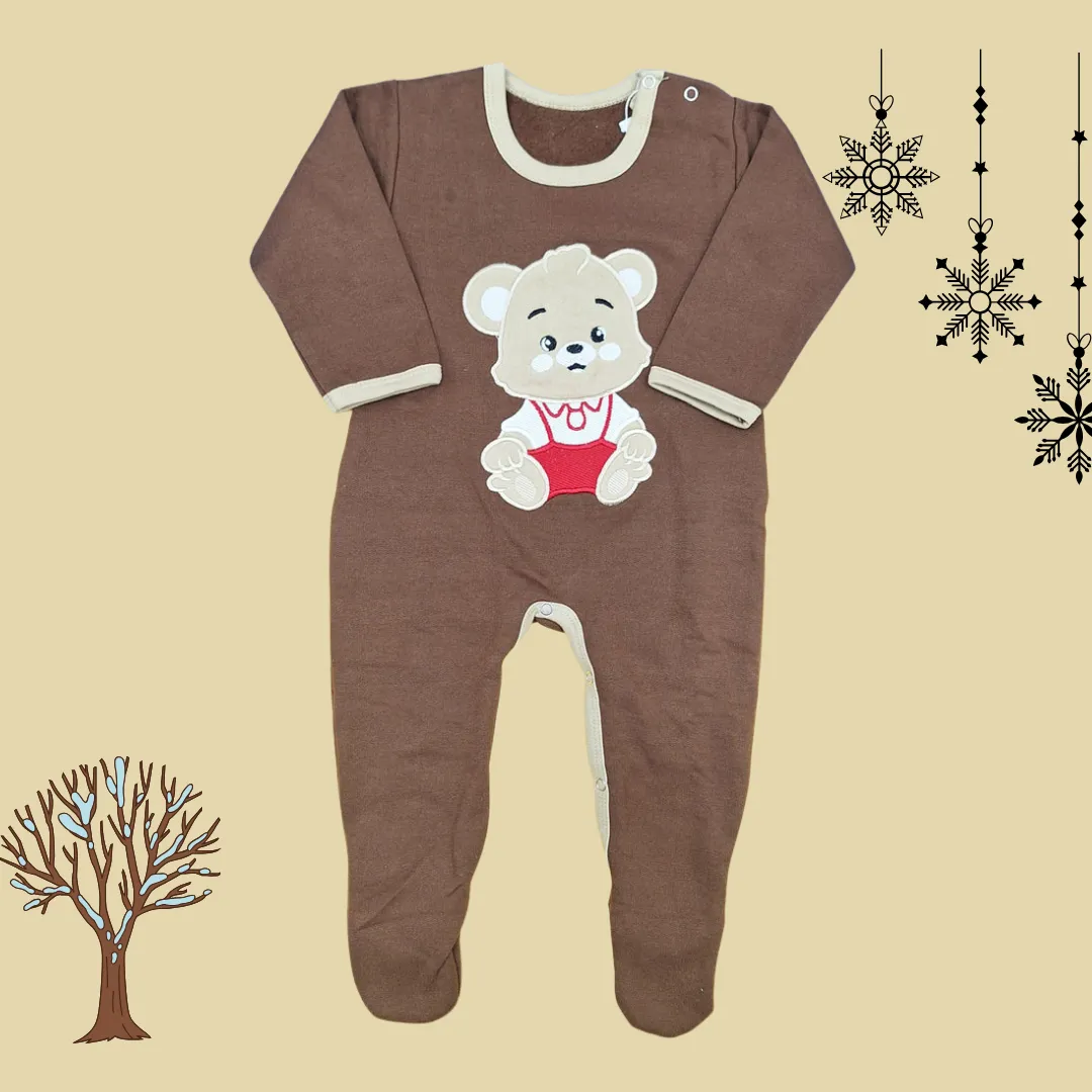 TBS - Fleece Romper - Brown - Bear