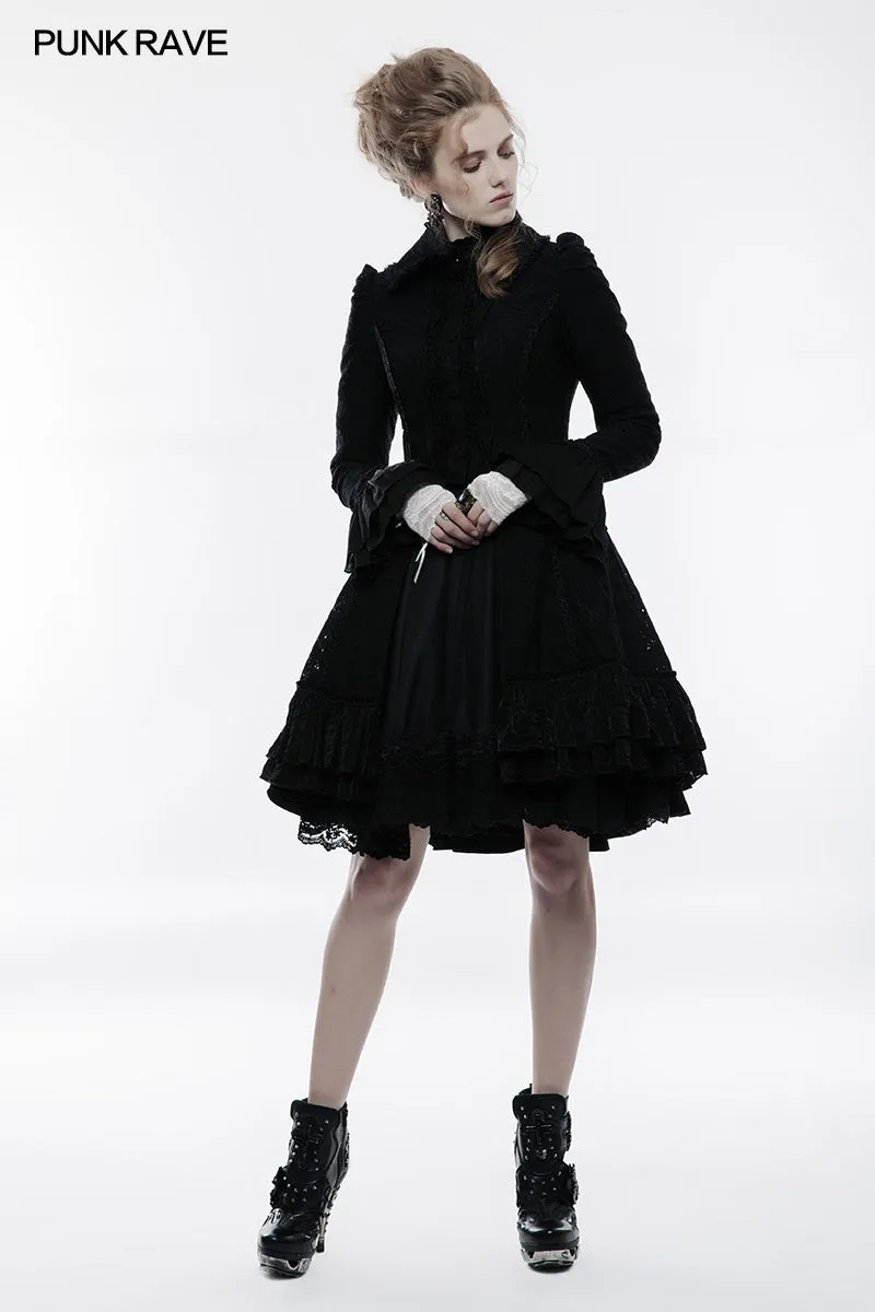 WLS-049 Lolita Elastic And Glossy Lace Gloves Gothic Accessory