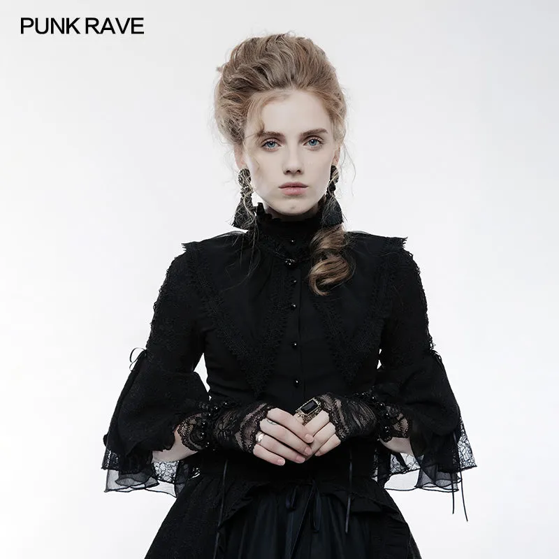 WLS-049 Lolita Elastic And Glossy Lace Gloves Gothic Accessory